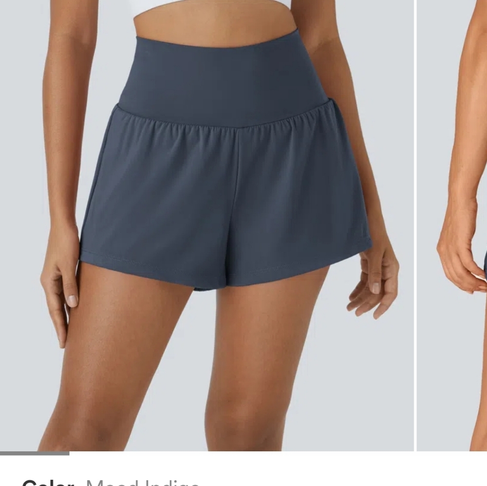 HALARA Blue Athletic Shorts High-Waisted Performance